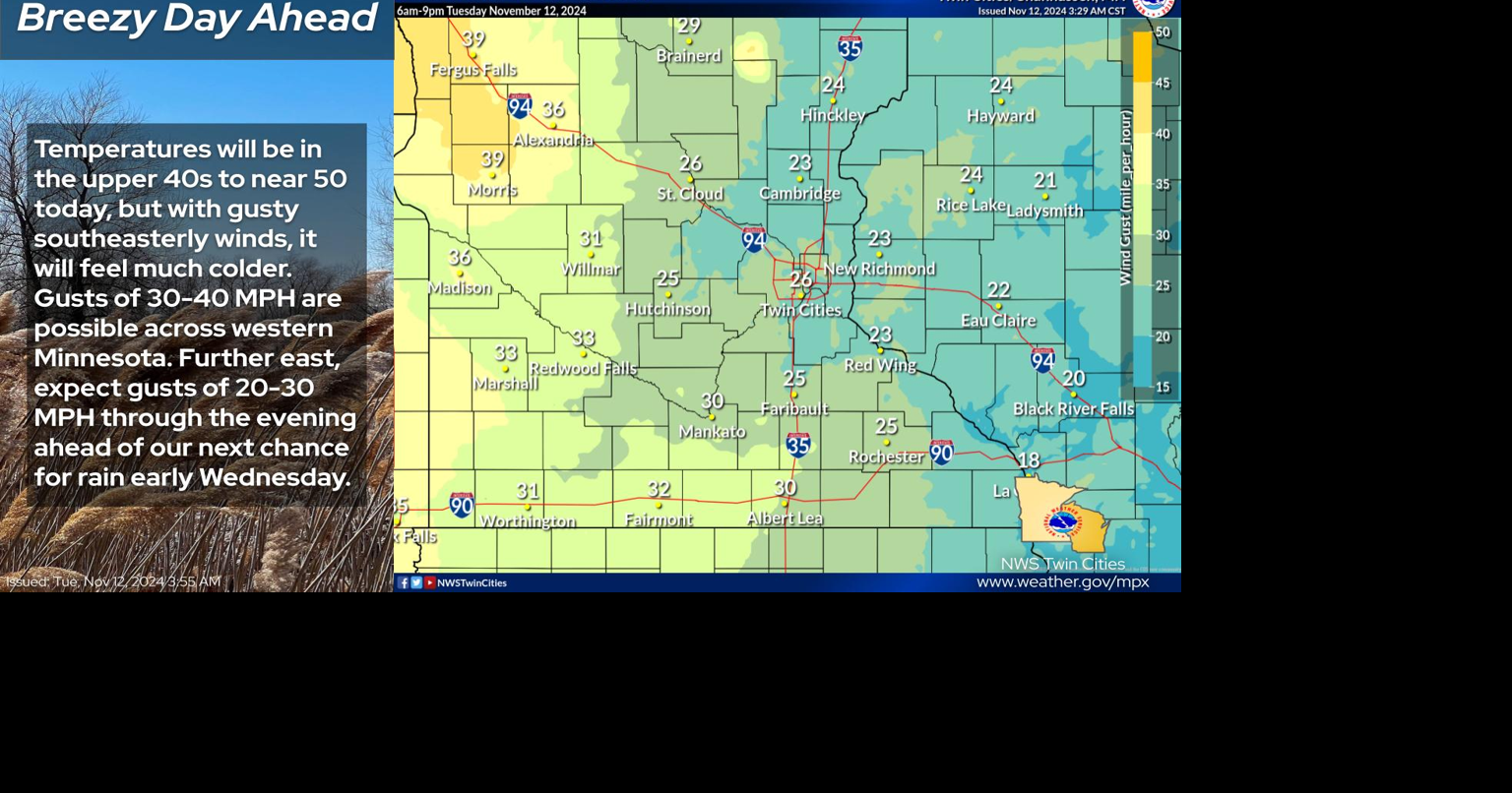 Windy conditions arriving with rain chances through Wednesday | Local ...