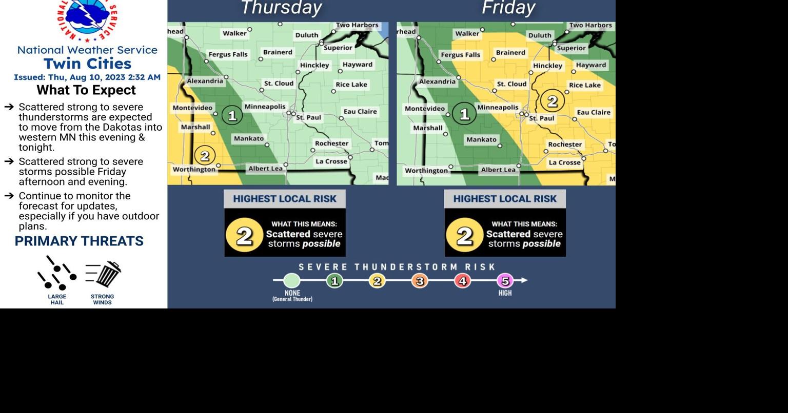 Severe thunderstorms are possible late Thursday into early Friday for ...