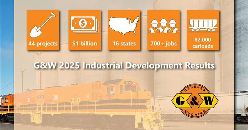 Genesee & Wyoming’s Latest U.S. Industrial Development Results Signal Industrial Growth Across Industries and Geographies