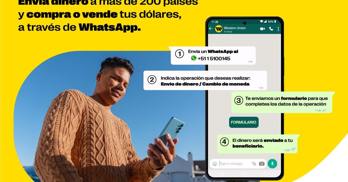 Western Union Allows You to Carry out International Operations and Exchange Dollars Through WhatsApp