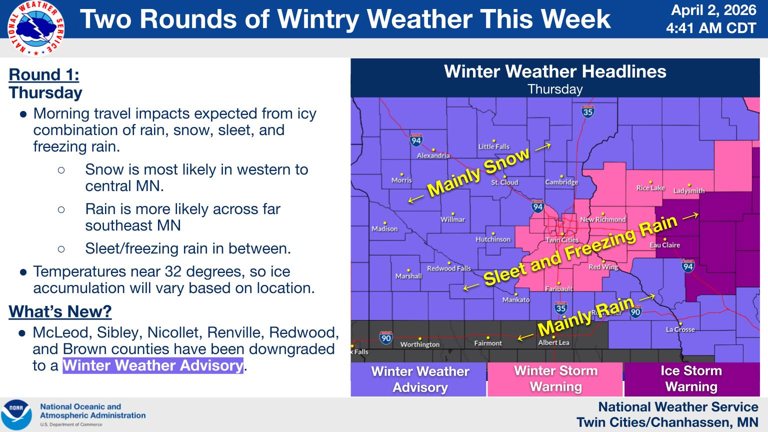 Winter Weather Advisory continues through 7 p.m. tonight (Thursday ...