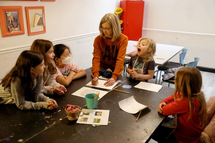 Michelle Mozingo teaches students during an afternoon class