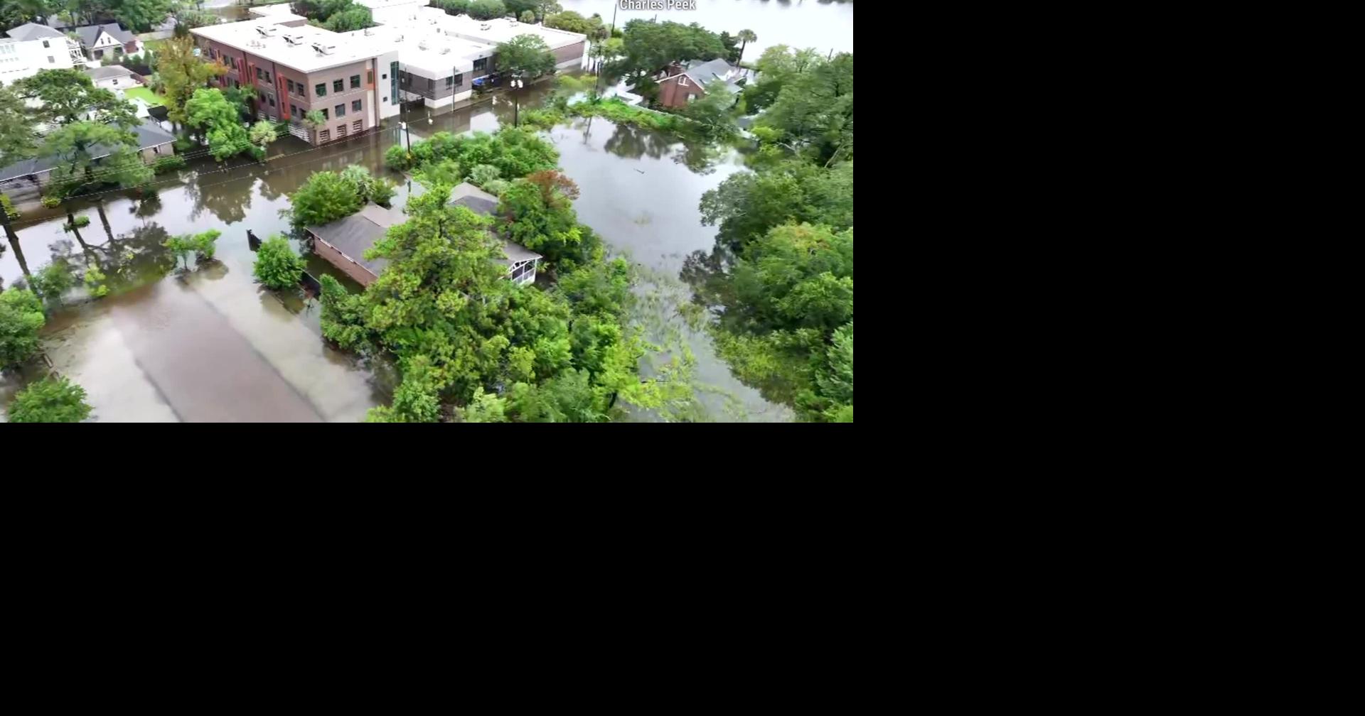 DRONE FOOTAGE Flooding in Charleston, SC Video