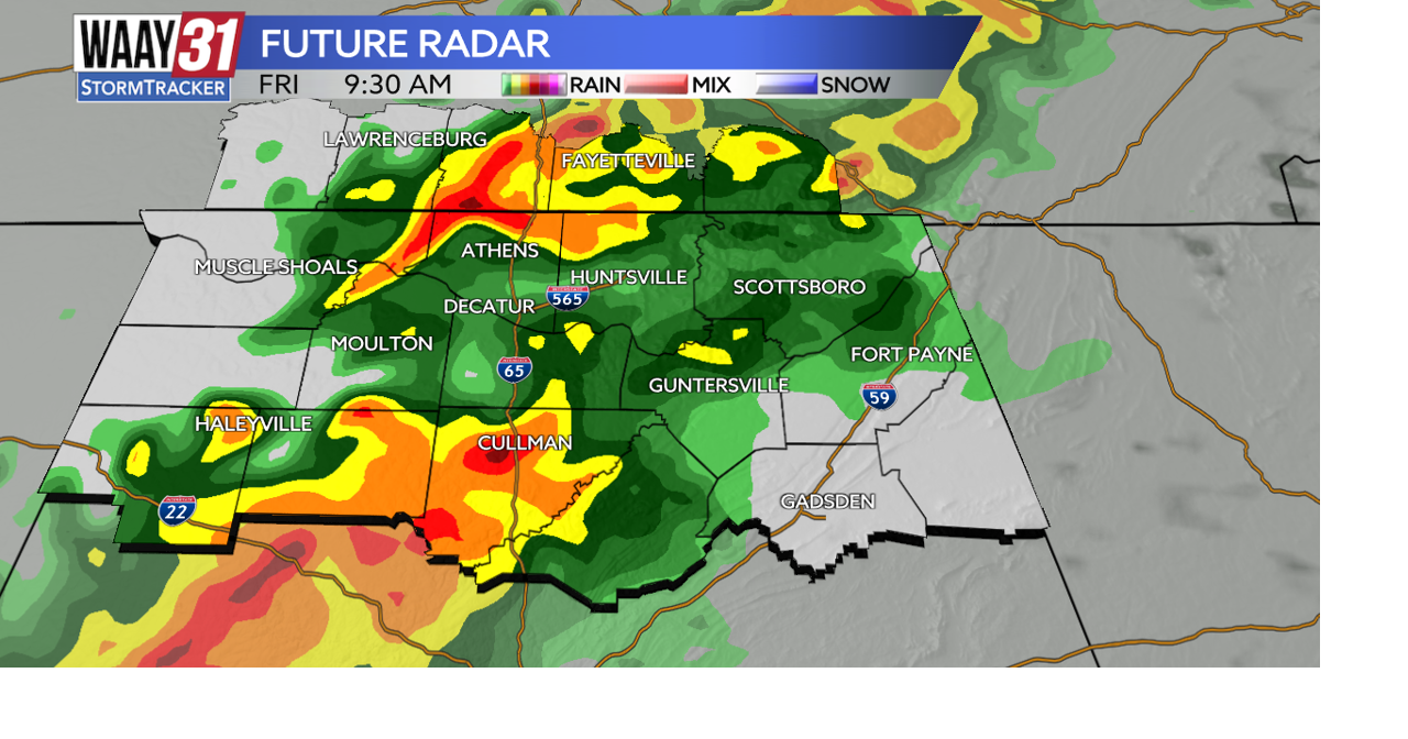 Widespread rain and storms Friday and into Saturday