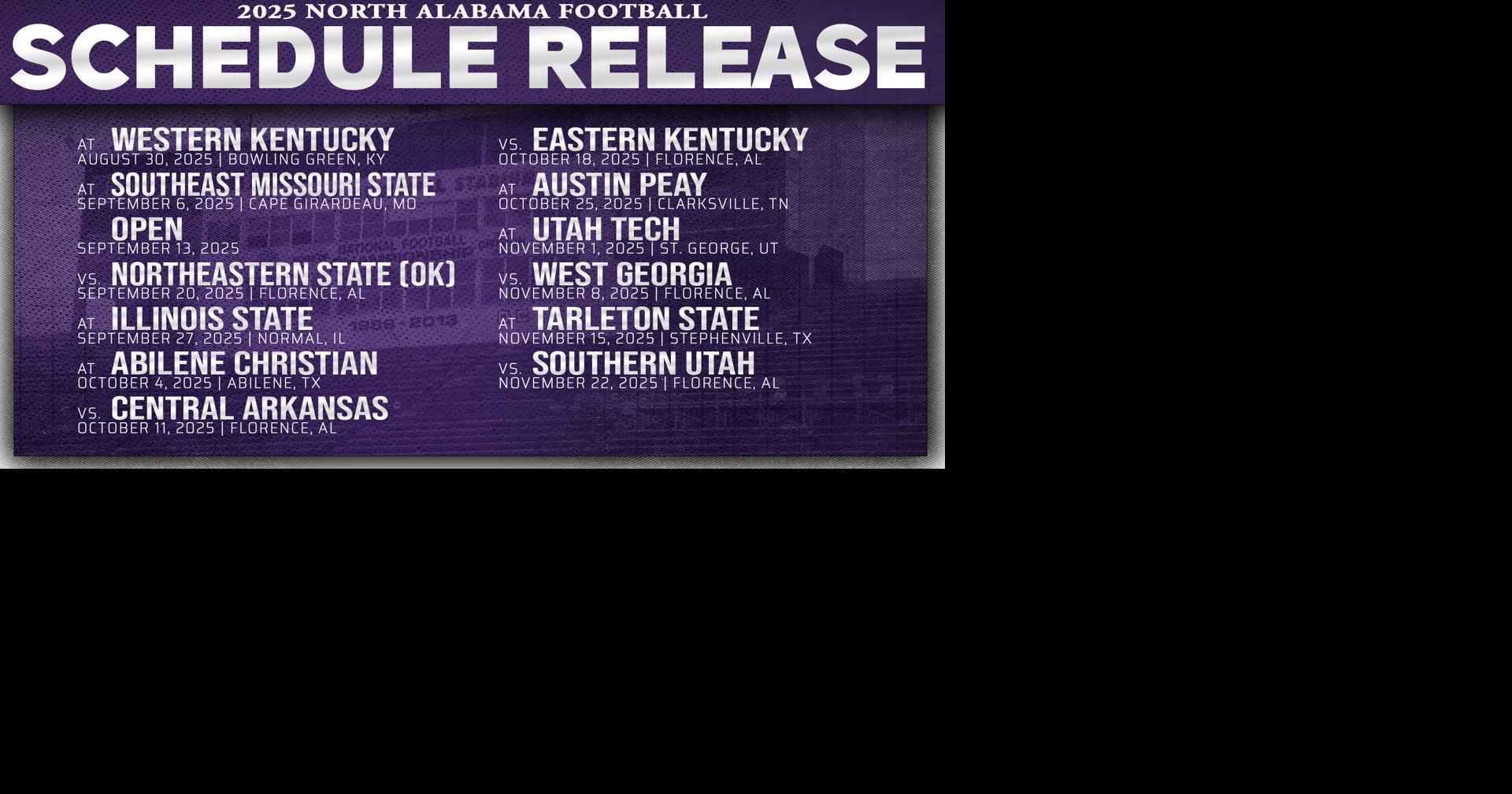 North Alabama announces 2025 football schedule News