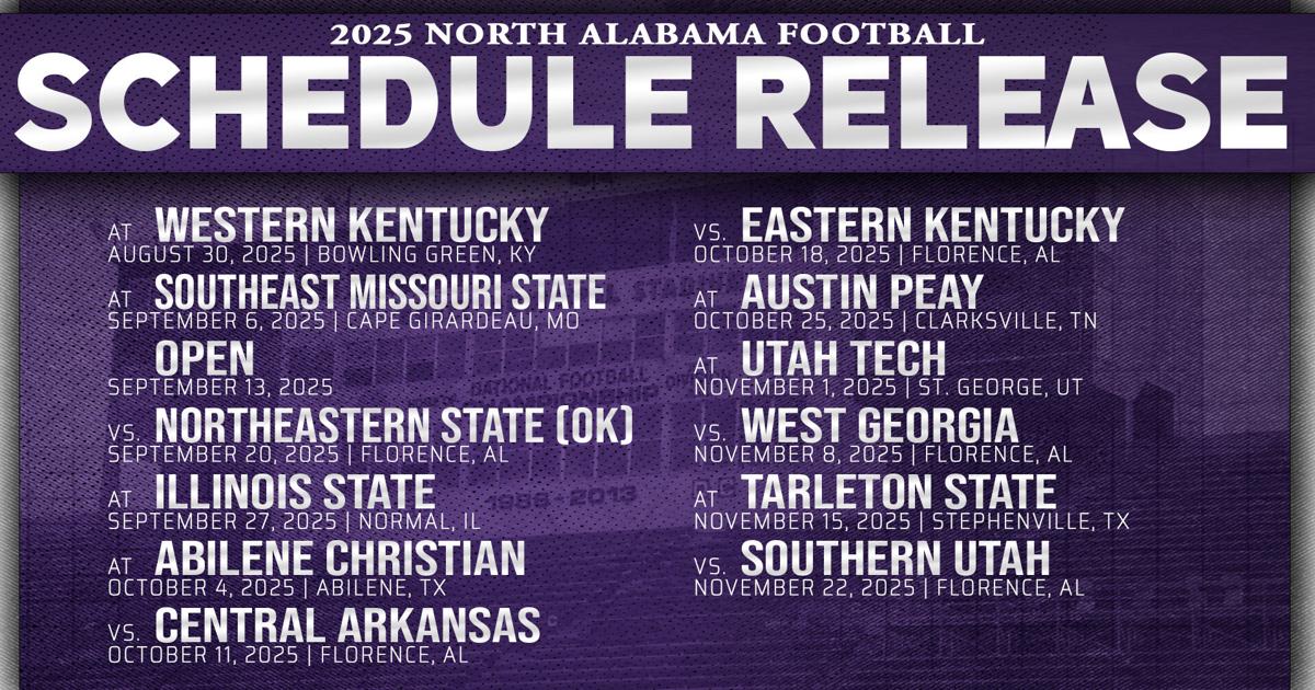 North Alabama announces 2025 football schedule News