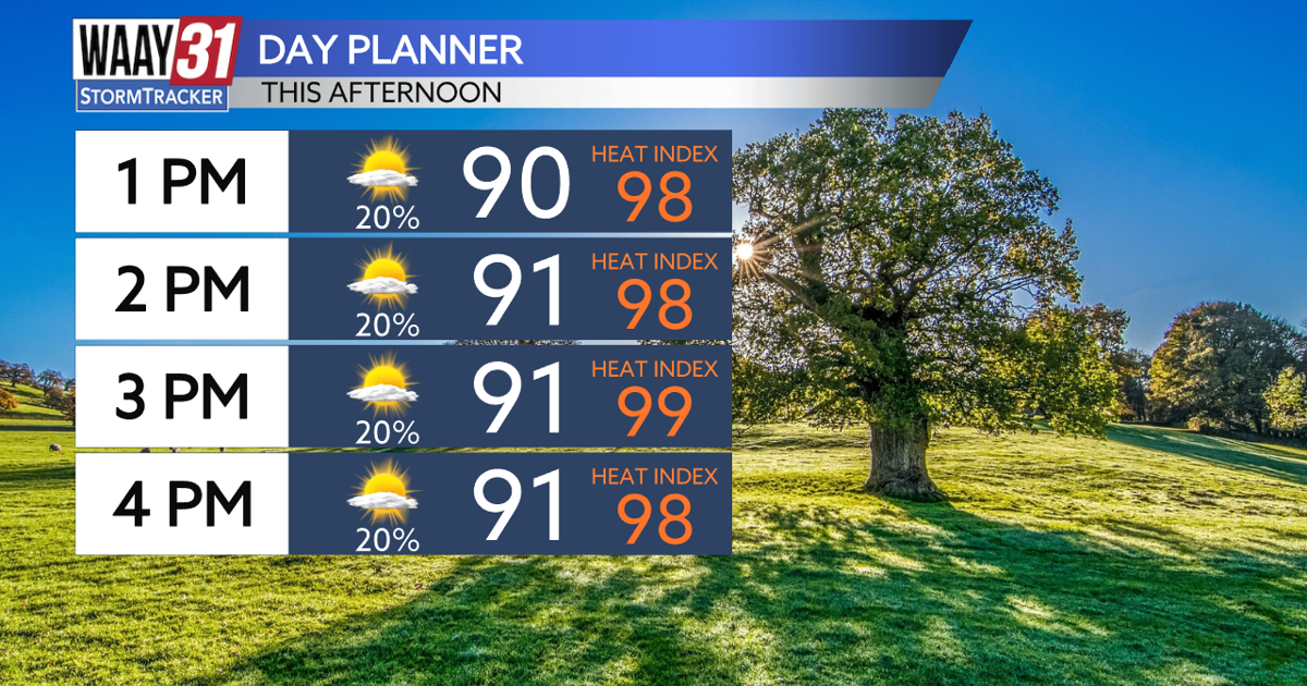 Hot temperatures, oppressive humidity and scattered showers is in store ...