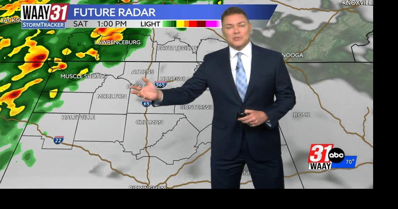 Rain and storms move into north Alabama Saturday afternoon