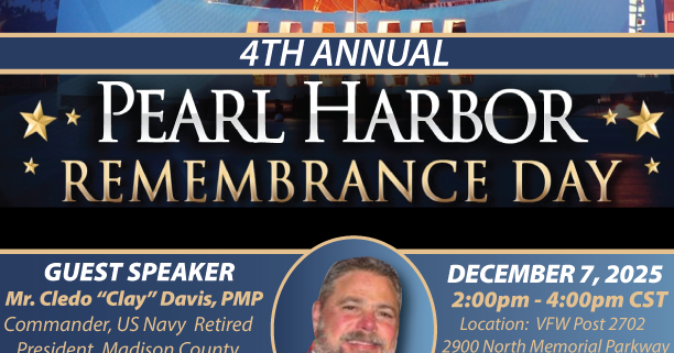 Honor WWII heroes at Huntsville's Pearl Harbor ceremony Dec 7