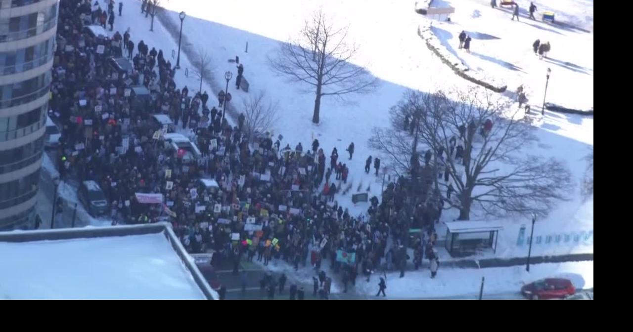 Aerial images show 'ICE-out' protest in Milwaukee