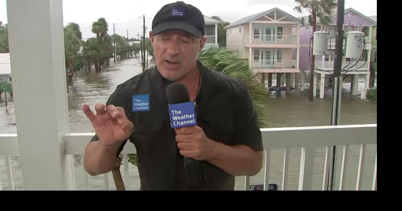 Jim Cantore shows record storm surge in Cedar Key, Florida Video