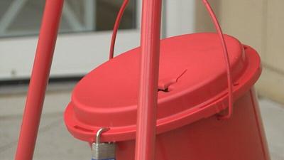 Salvation Army red kettle bell ringers