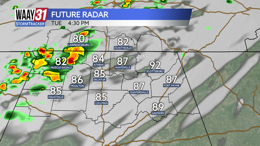Scattered strong to severe storms this evening