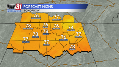 Wednesday forecast highs