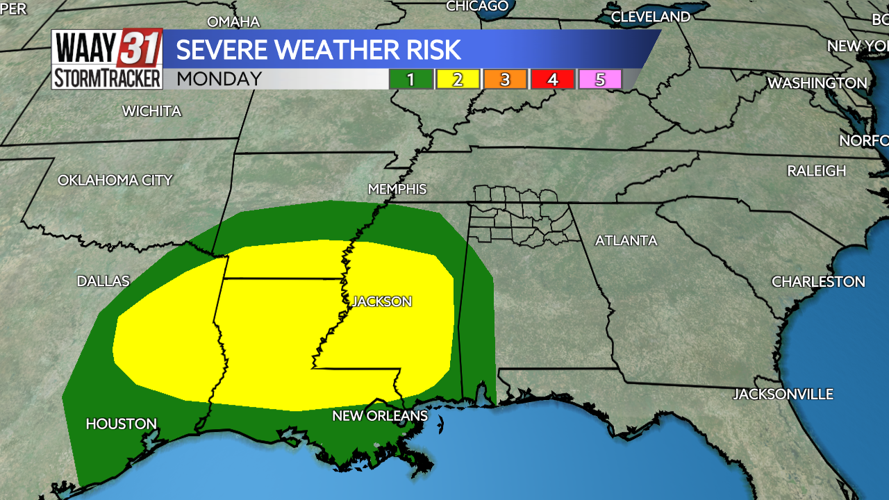 Severe weather outlook for Monday 11/20