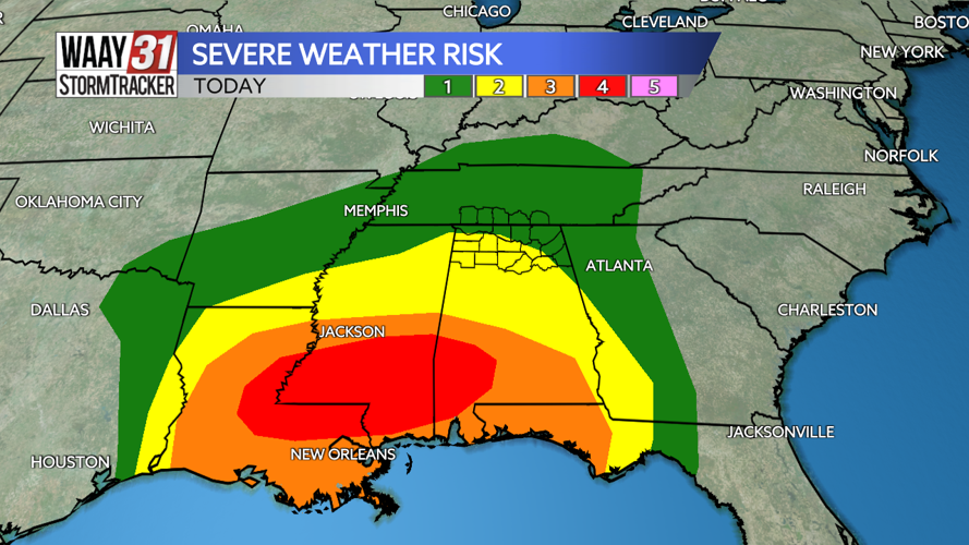 Severe weather risk today ahead of damaging winds | News | waaytv.com