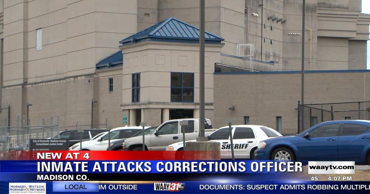 Murder suspect attacks Madison County corrections officer | Video