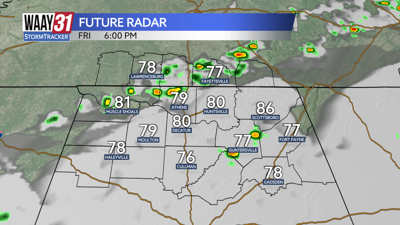 Spotty rain coming Friday evening