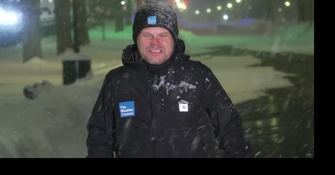 Heavy snow falls on Boston, Massachusetts