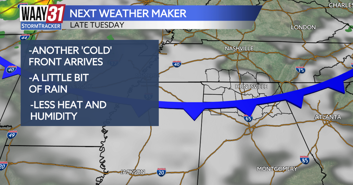 Next weather maker moves in mid week
