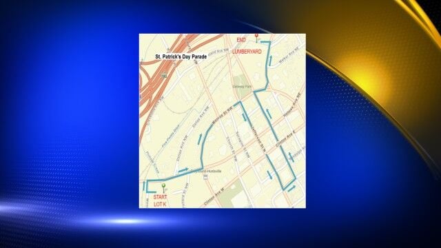 2023 Huntsville St. Patrick's Day Parade map