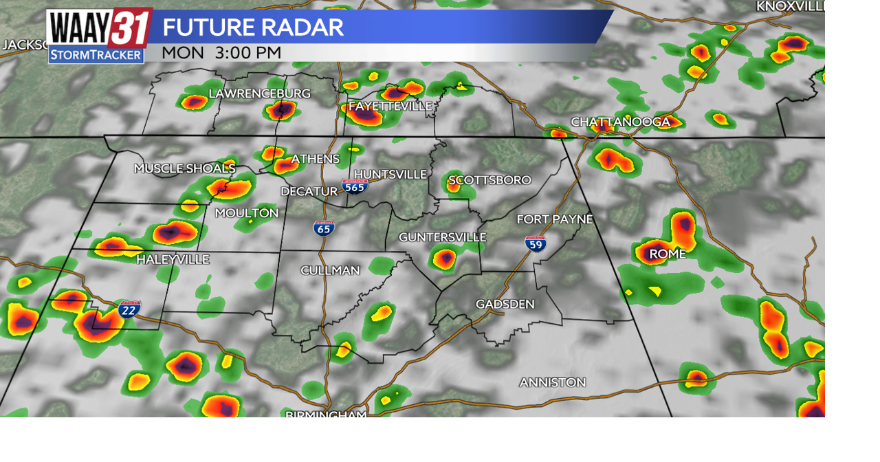 Scattered showers and storms continue through the work week ahead