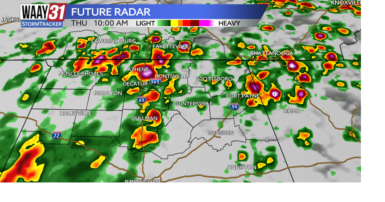 Scattered rain and storms Thursday