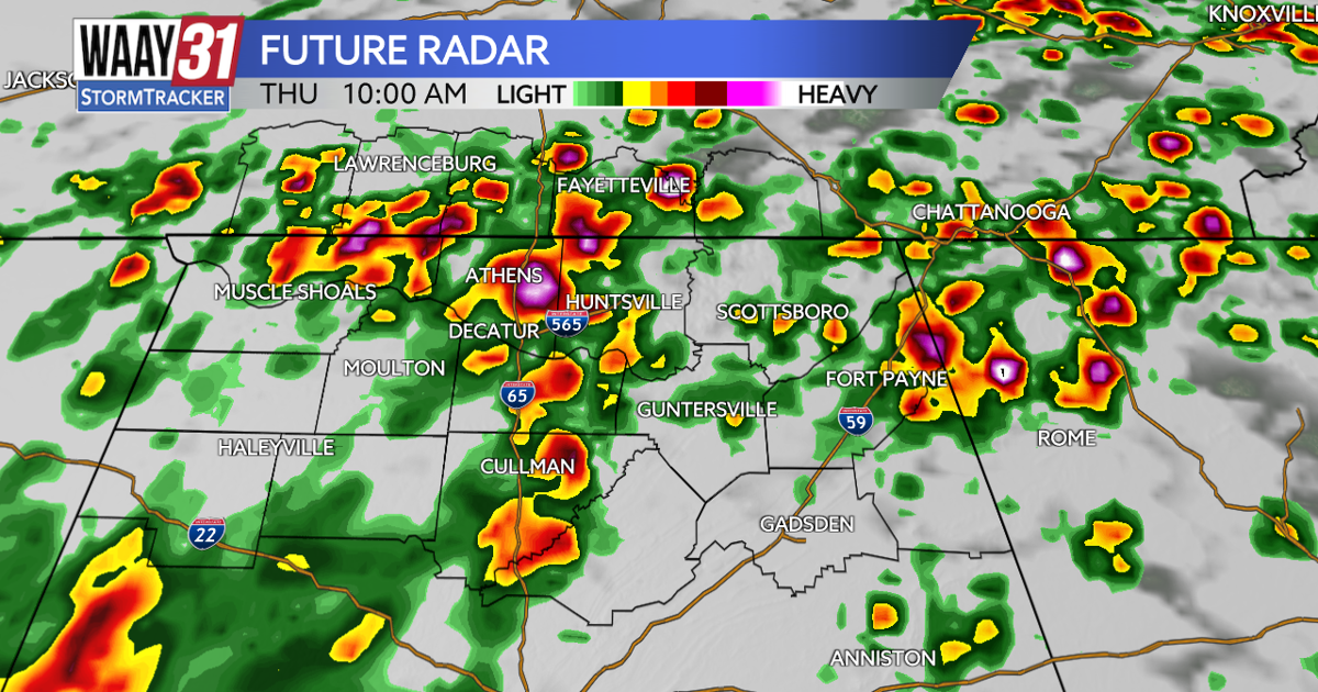 Scattered rain and storms Thursday