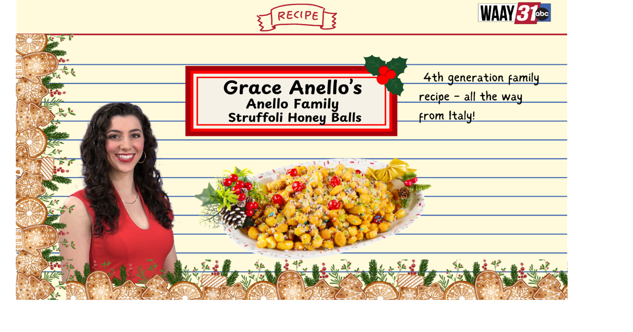 Anello Family Struffoli Honey Balls | Cookie Exchange | waaytv.com
