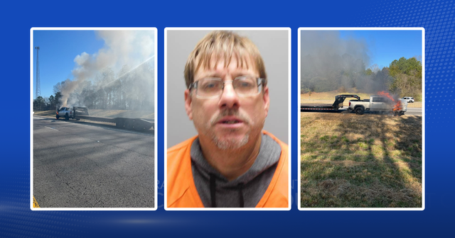 Shoplifting suspect's truck bursts into flames after destructive chase through North Alabama