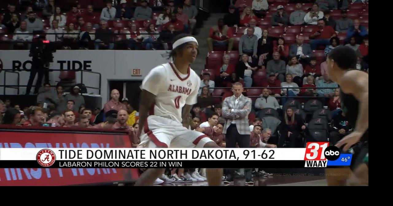 Labaron Philon scores 22 as No. 15 Alabama dominates North Dakota, 91-62