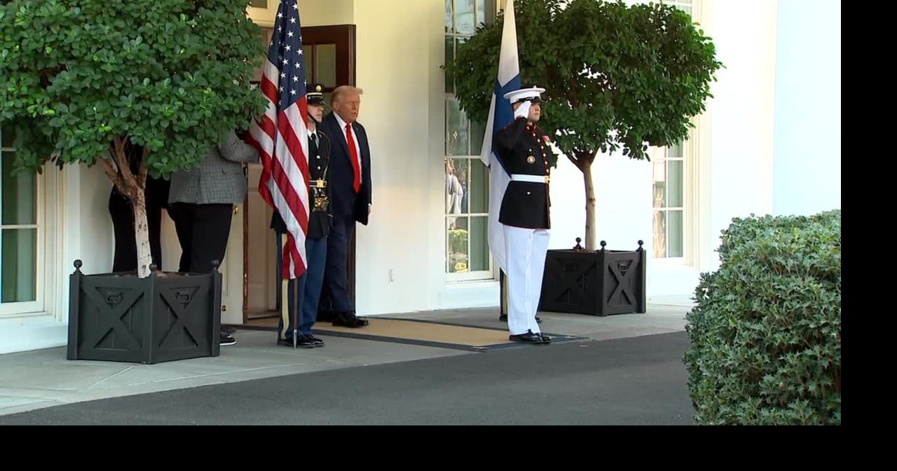 RAW VIDEO Donald Trump greets President of Finland outside White House