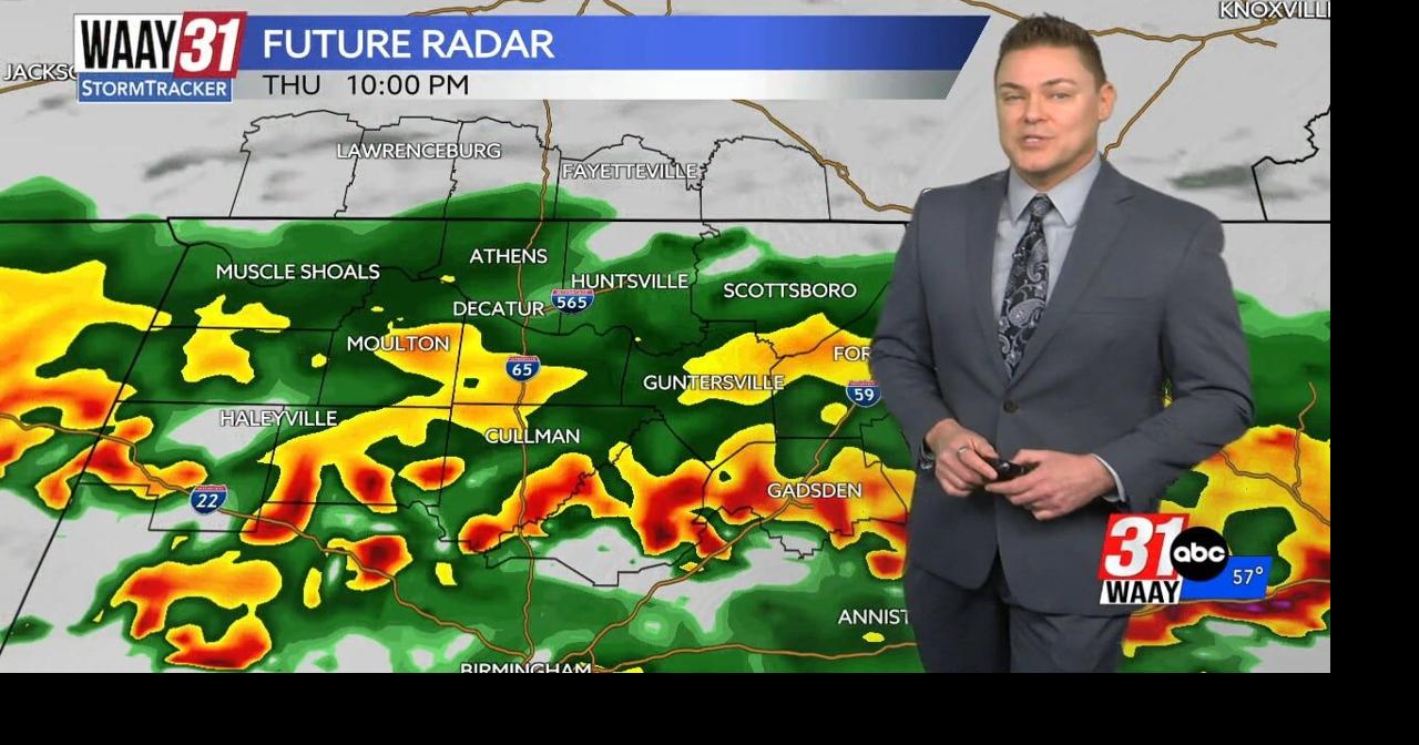 Rain winds down tonight across north Alabama