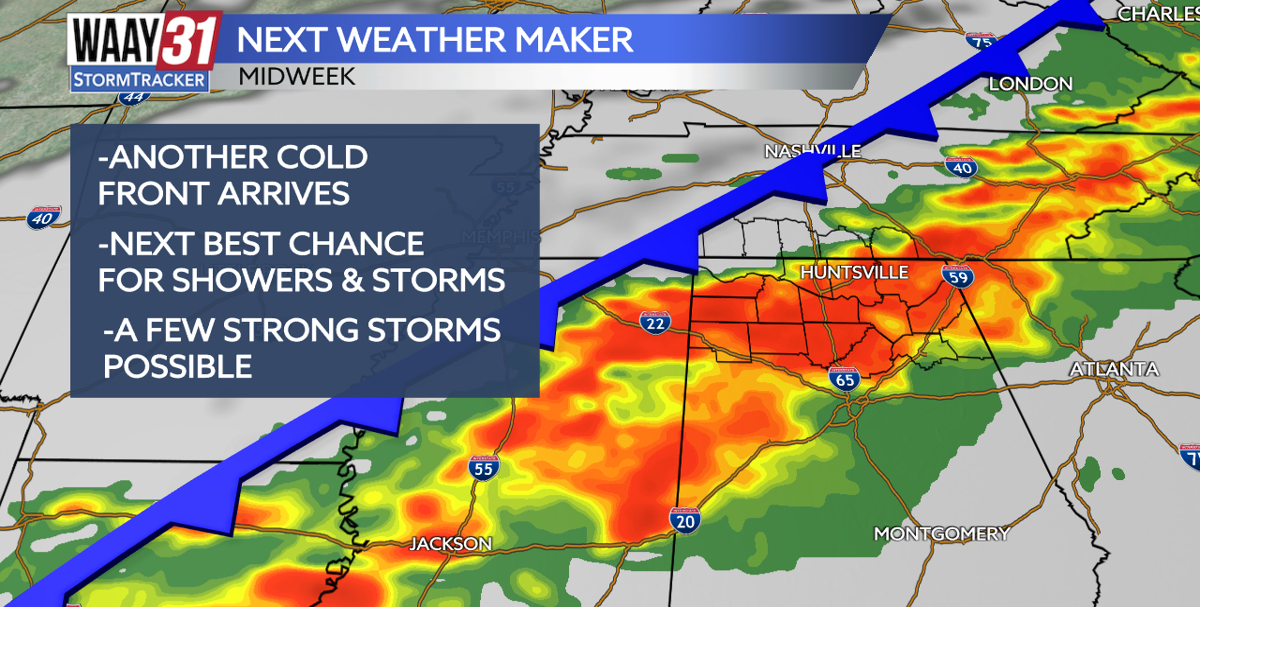 Next weather maker moves in Wednesday