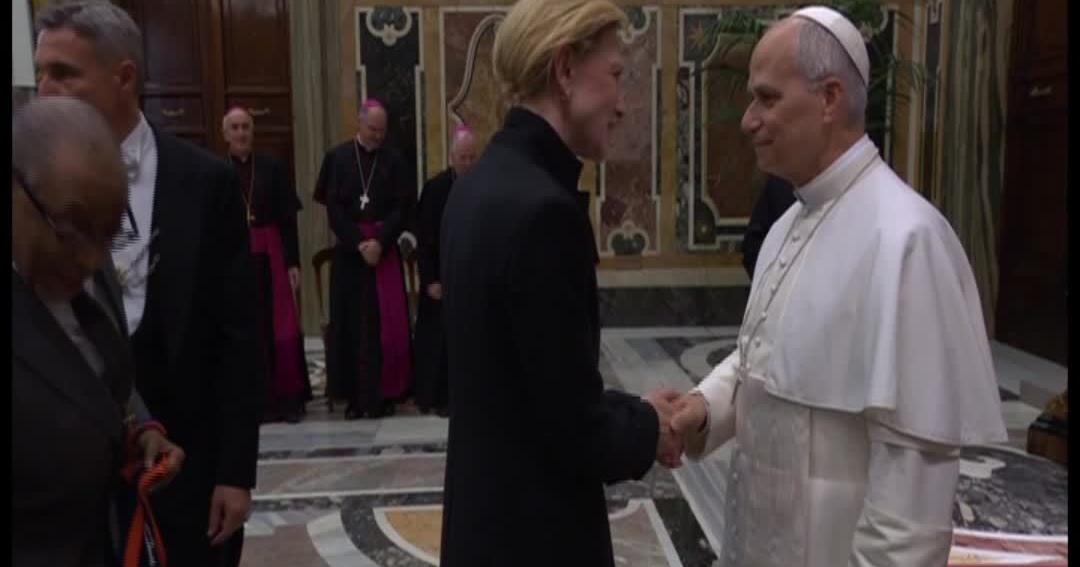 Pope Leo meets with Hollywood stars at the Vatican