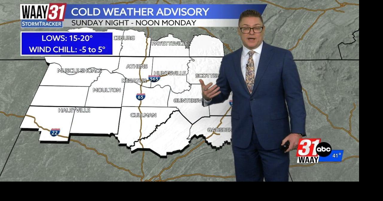 Bitter cold settles into north Alabama to end the weekend