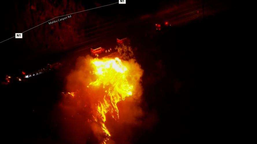 Franklin Fire in Malibu is burning an area the size of five football fields every minute