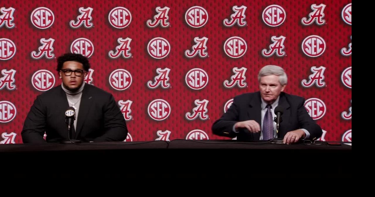 Alabama football's Kadyn Proctor at 2025 SEC Media Days