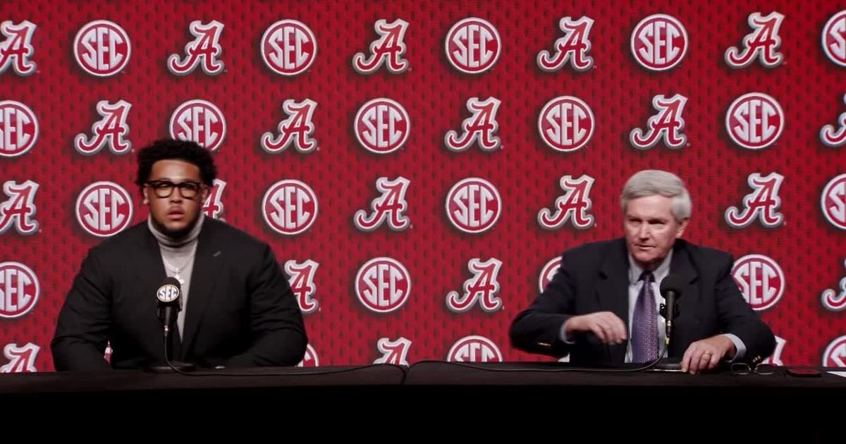 Alabama football's Kadyn Proctor at 2025 SEC Media Days