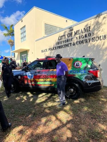 Miami police unveil Black History Month-inspired vehicle wrap featuring pan-African colors and kente cloth