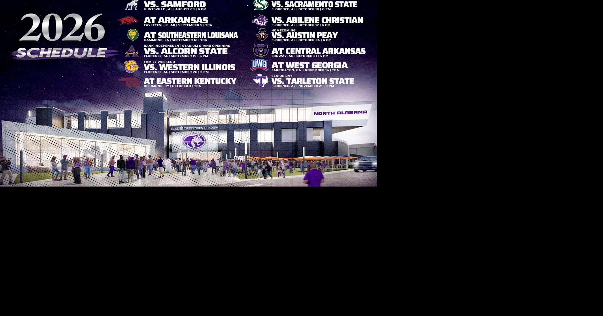 North Alabama announces 2026 football schedule