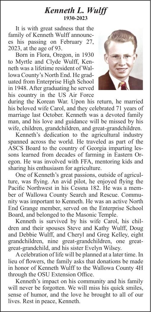 Obituary: Kenneth L. Wulff: 1930-February 27, 2023