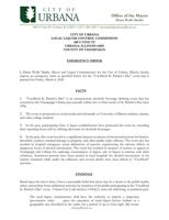 Urbana preventative order - "Unofficial" 2020