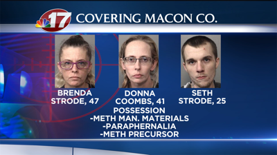 Three Arrested in Macon Motel Meth Bust