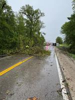 Grain truck tipped over in Christian County