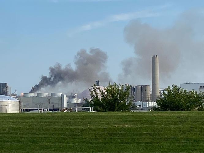 Emergency vehicles on the scene at ADM East Plant
