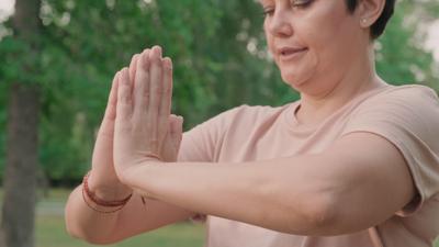 Woman practicing Tai Chi