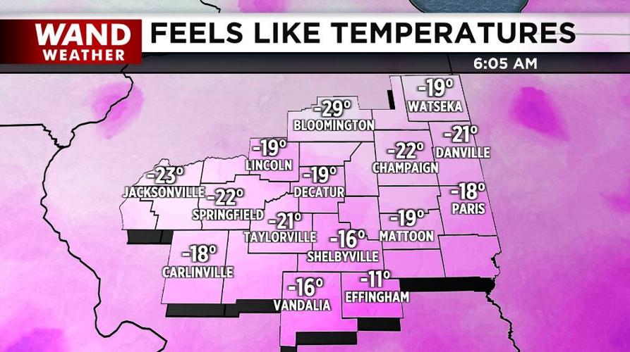 feels like temperatures 1-21-25