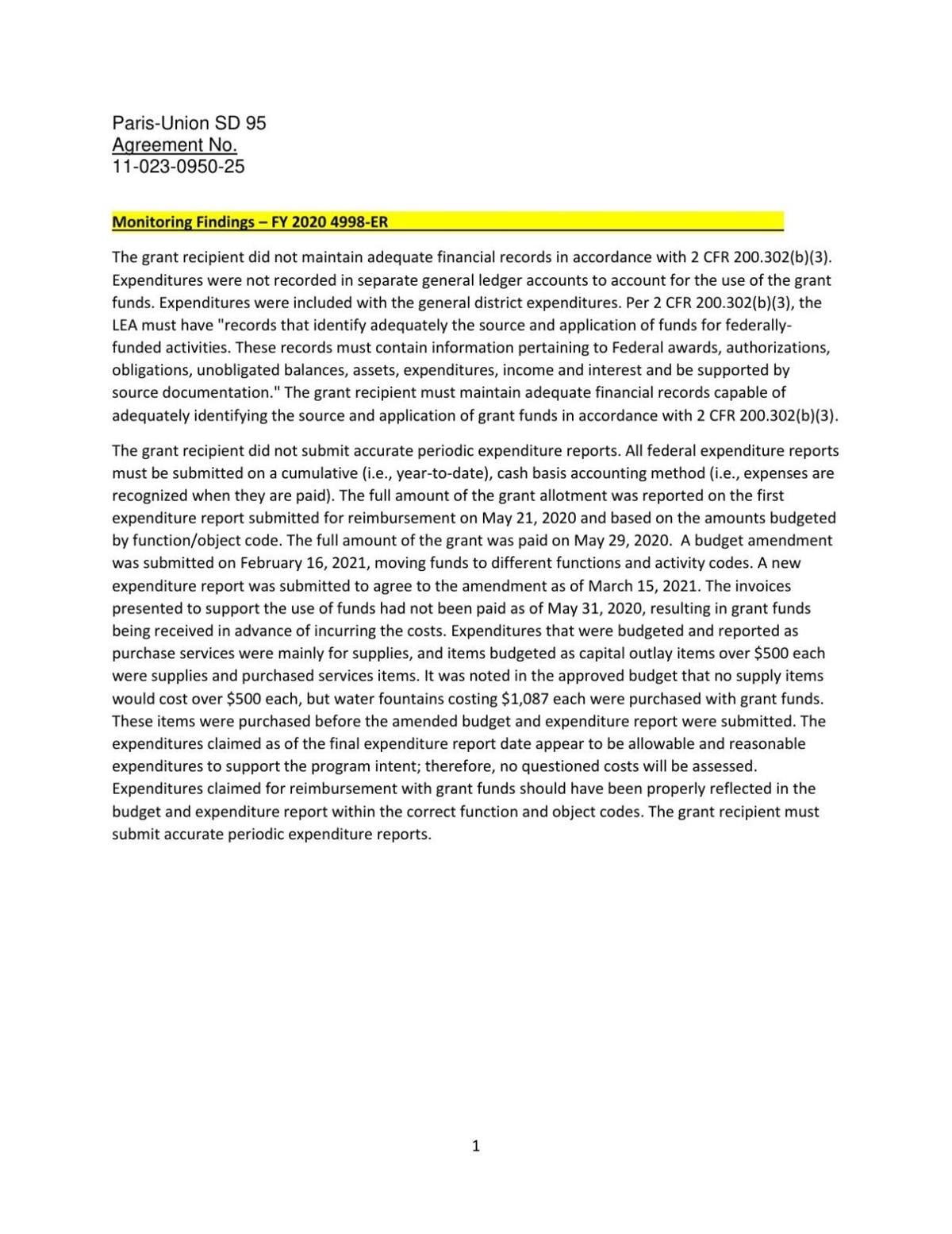 Paris Union Monitoring Preliminary - FSM