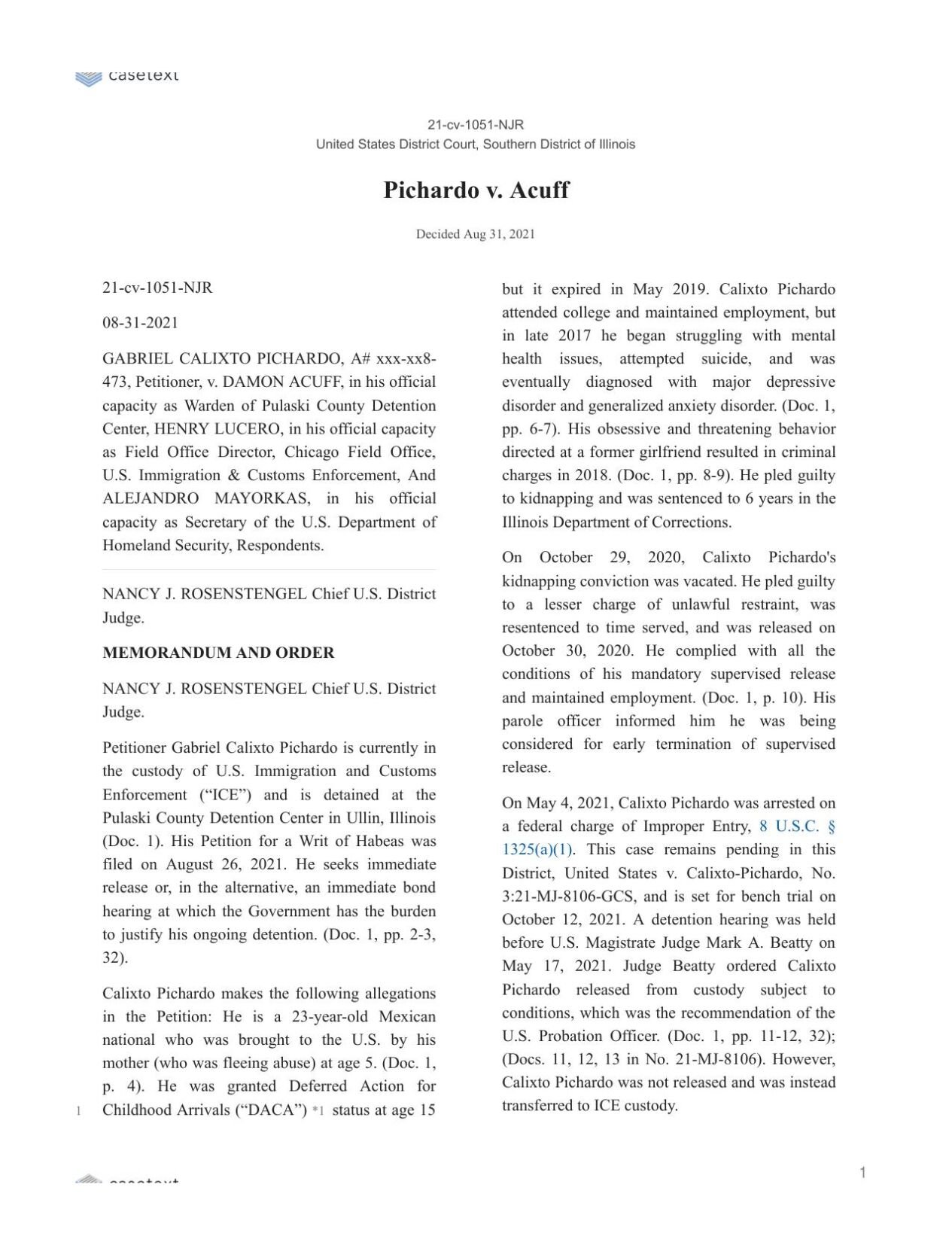 Pichardo v. Acuff
